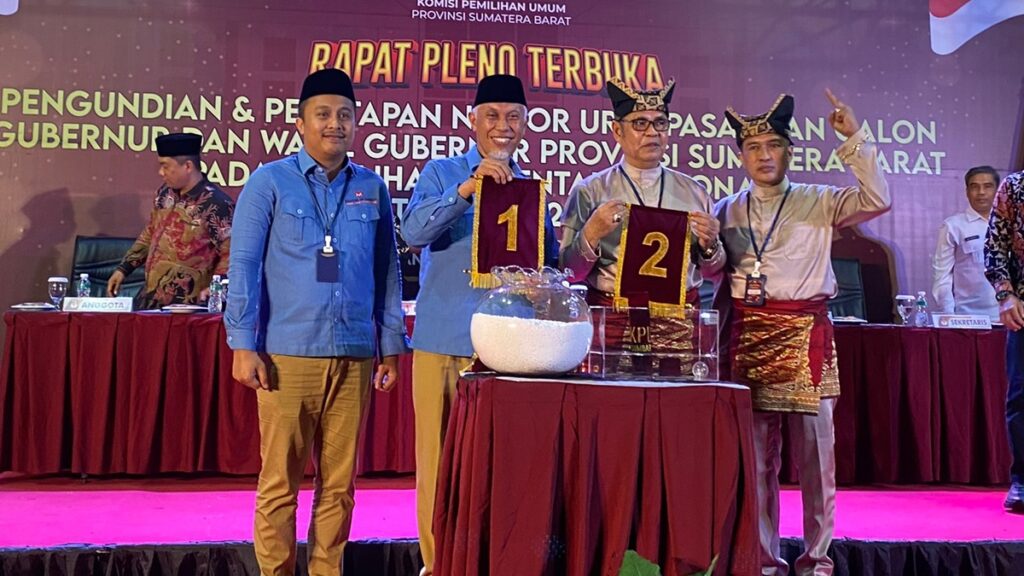 Nomor pasangan calon (paslon) di Pilgub Sumbar 2024. (dok. istimewa)