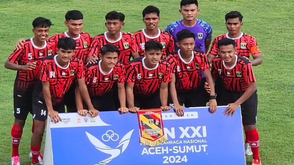 Starting lineup tim Sumbar vs Gorontalo di PON XXI Aceh-Sumut. (dok. Tim Humas KONI Sumbar)