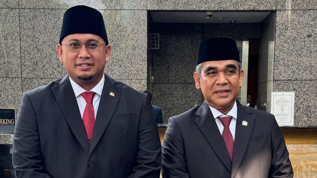 Anggota DPR terpilih Andre Rosiade dan Sekjend Gerindra Ahmad Muzani. (dok. istimewa)