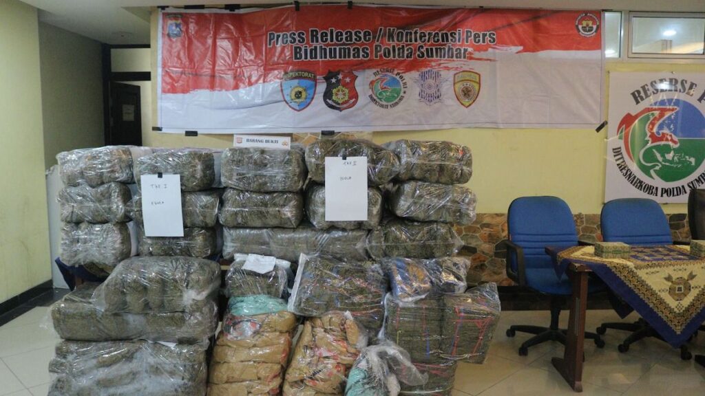 Polda Sumbar ungkap peredaran 270 Kilogram ganja. (dok. Bidhumas)