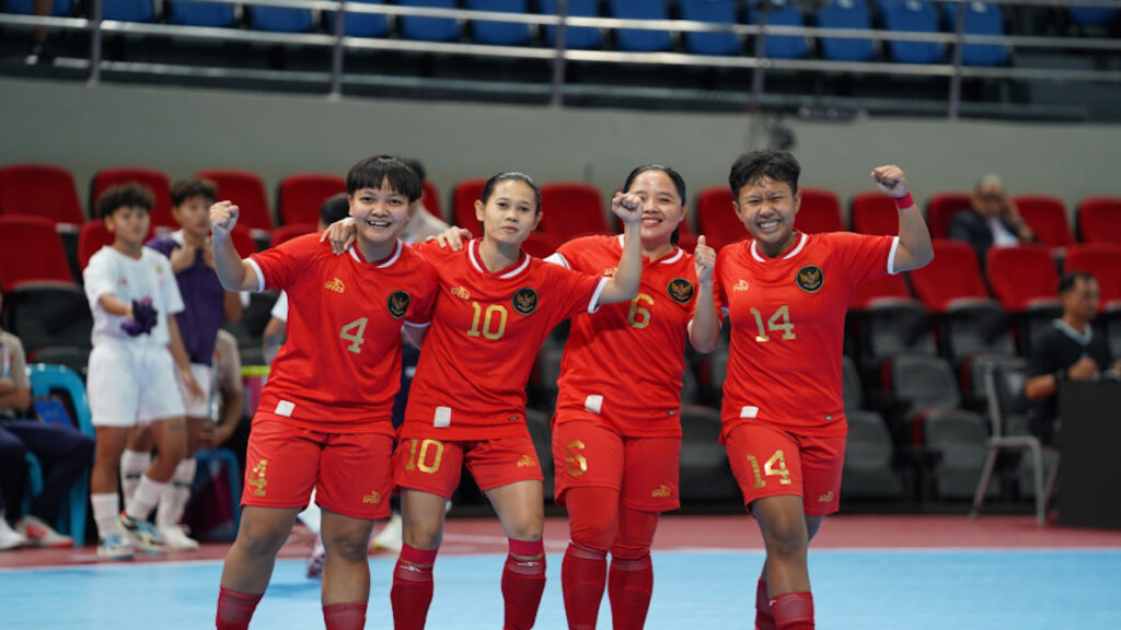 Selebrasi pemain Timnas Futsal Putri Indonesia. (dok. PSSI)