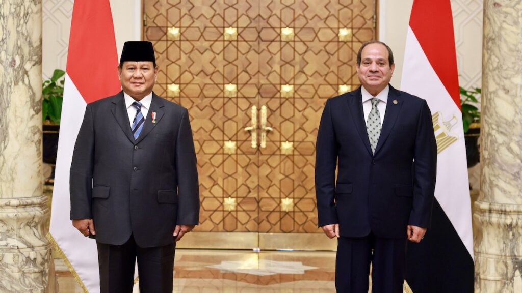 Presiden RI Prabowo Subianto bertemu dengan Presiden Republik Arab Mesir Abdel Fattah El-Sisi. (dok. PCO RI)