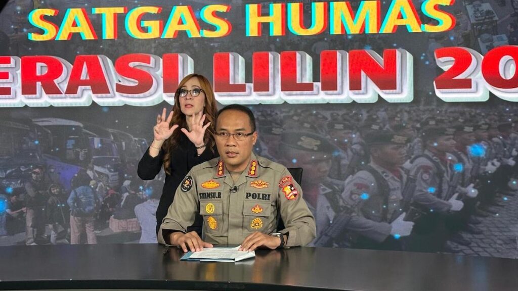 Satgas Humas Operasi Lilin 2024 beri keterangan pers. (dok. Div Humas)