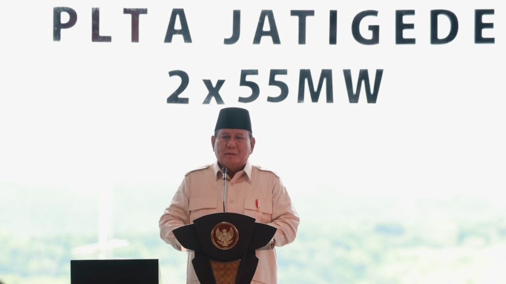 Presiden Prabowo resmikan sumber 37 energi baru, salah satunya peresmian PLTA Jatigede. (dok. PCO RI)