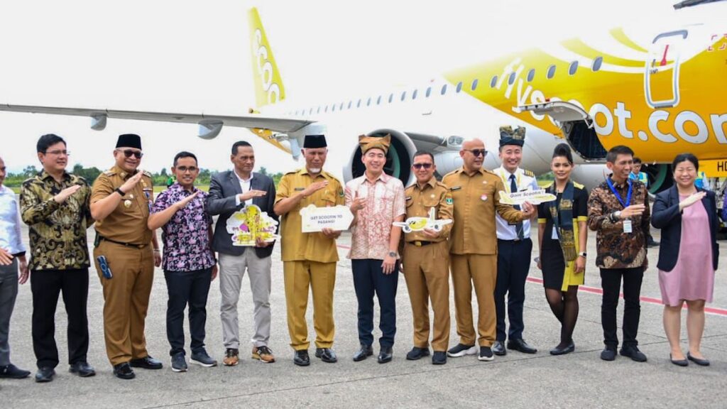 Penerbangan Scoot Airlines rute Padang-Singapura dimulai. (dok. Humas)