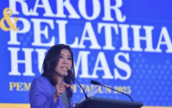 Menkomdigi Meutya Hafidz saat rakor dan pelatihan humas di Jakarta. (dok. Komdigi)