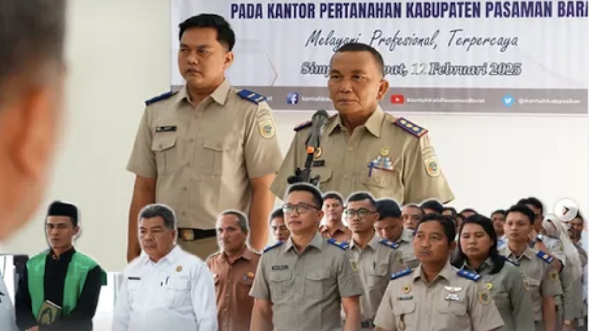 Pelantikan anggota Ajudikasi dan Satgas PTSL di Kantah Pasbar. (dok. istimewa)