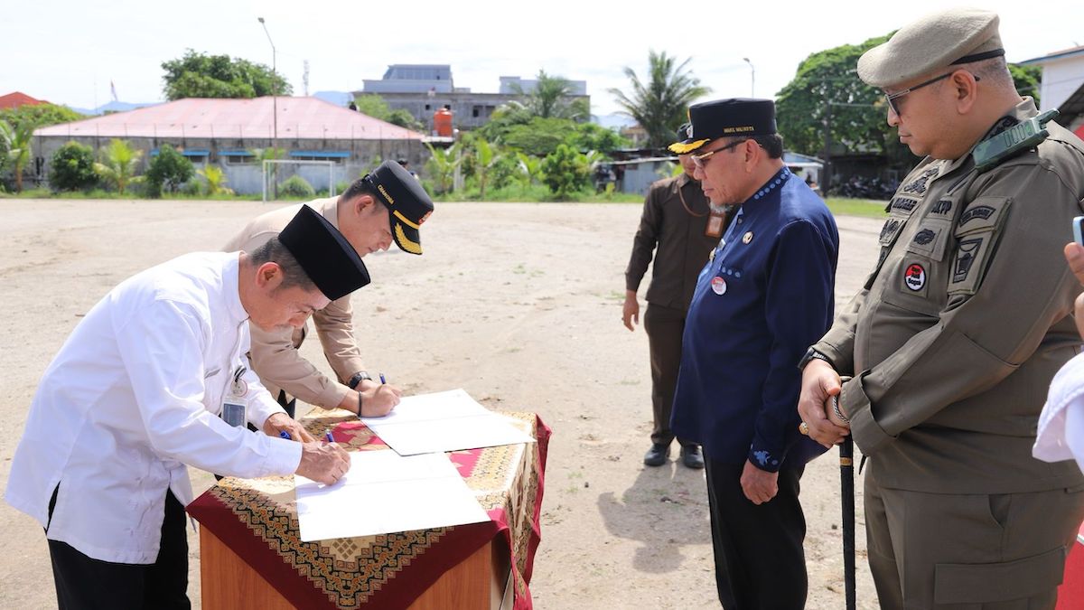 Serah terima personel BKO diiringi dengan apel pagi. (dok. Prokopim)