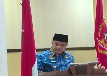 Bupati Agam Benni Warlis sedang memberikan kata sambutan. (Dok Antara/Yusrizal)