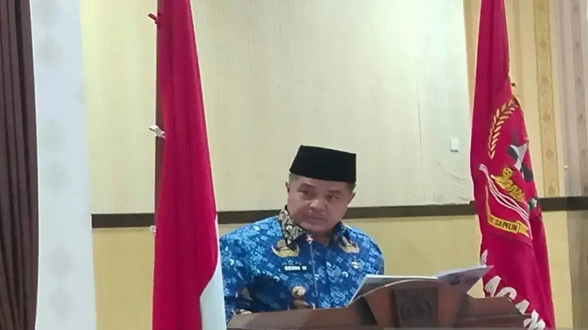 Bupati Agam Benni Warlis sedang memberikan kata sambutan. (Dok Antara/Yusrizal)