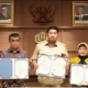 Teks: Menteri PKP Maruarar Sirait (tengah) dalam penandatanganan Nota Kesepahaman (MoU) terkait dukungan 20.000 rumah subsidi untuk buruh di seluruh Indonesia bersama Menteri Ketenagakerjaan Yassierli (kiri) serta Kepala Badan Pusat Statistik (BPS) Amalia Adininggar Widyasanti (kanan) (Humas Kementerian PKP)