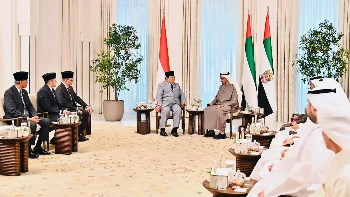 Pertemuan Presiden Prabowo dan Presiden Persatuan Uni Emirat Arab. (Foto: Laily Rachev - Biro Pers Sekretariat Presiden)