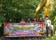 Patroli Satgas Anti Illegal Minning Polres Solsel Amankan Satu Unit Excavator