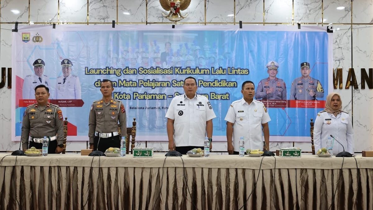 Wako Yota Balad hadir dalam launching Kurikulum Lalu Lintas di Pariaman. (dok. Kominfo Pariaman)