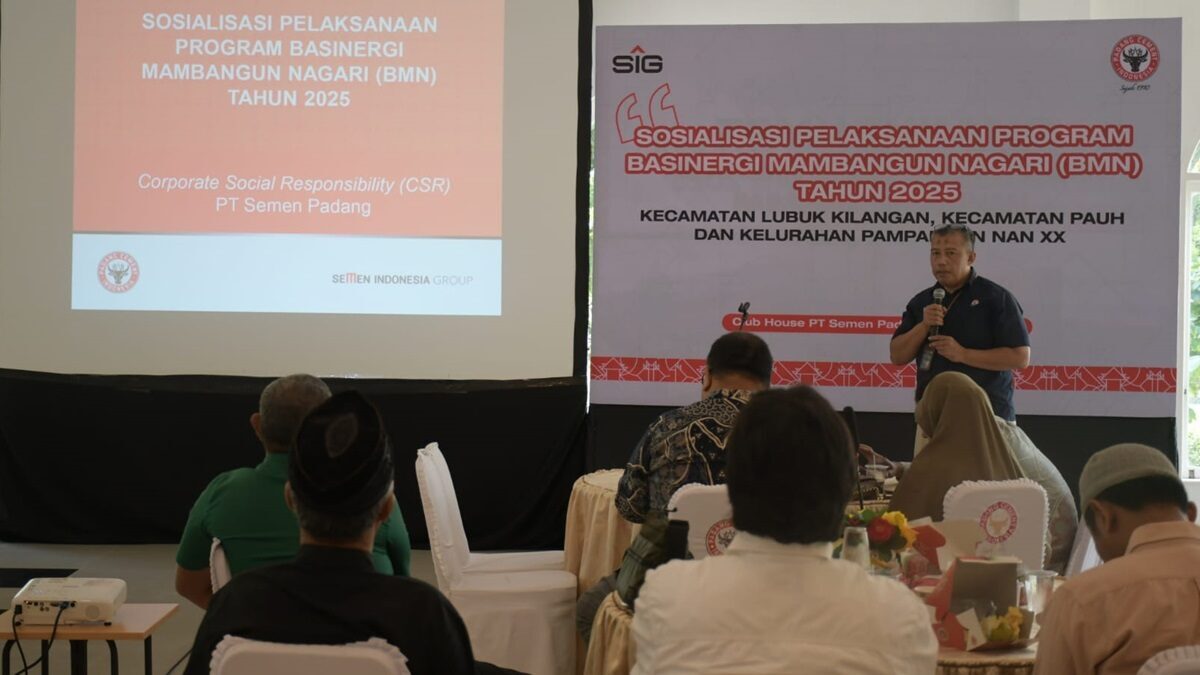 Sosialisasi program BMN dari Semen Padang ke Forum Nagari. (dok. Humas)