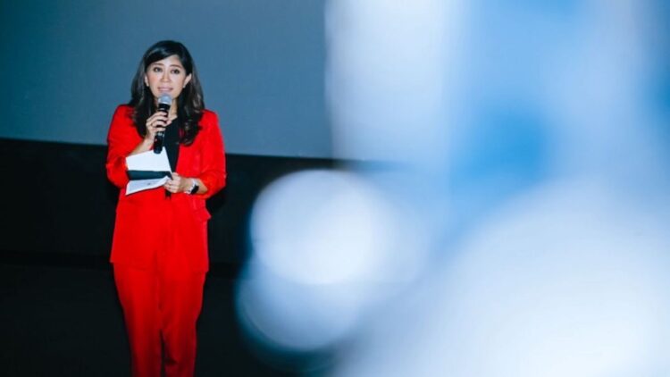 Menteri Komunikasi dan Digital Meutya Hafid dalam pemutaran perdana terbatas film "Cyberbullying" di Jakarta, Jumat (4/7/2025). (dok. Komdigi)