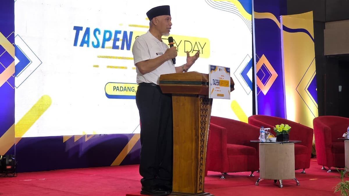 Gubernur Mahyeldi di acara Taspen day. (dok. adpsb)
