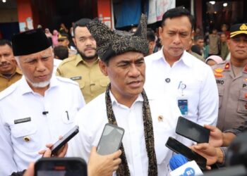 Mentan Amran Sulaiman mengunjungi Pasar Lubuk Buaya, Kota Padang. (dok. adpsb)