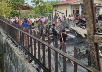Kebakaran Hanguskan Rumah Semi Permanen di Desa Moawö Gunungsitoli