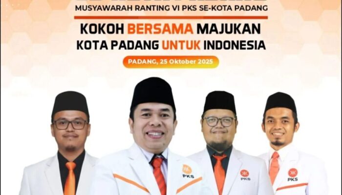 PKS Gelar Musran VI se-Kota Padang, Mulyadi Muslim Ajak Kader Kokoh Bersama Majukan Kota Padang