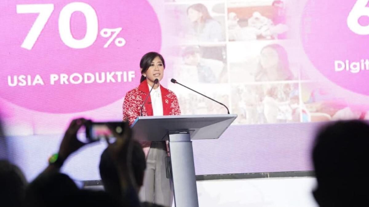 Menkomdigi Meutya Hafid berbicara terkait skor IMDI 2025. (dok. istimewa)