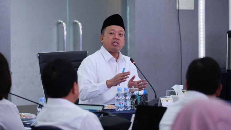 Menteri Nusron Wahid saat beri wejangan kepada pegawai Kementerian ATR/BPN. (dok. istimewa)