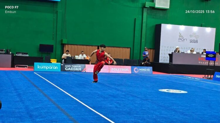 Atlet wushu Sumbar Muhammad Ariefin di Nanquan Senior Male. (dok. Humas KONI)