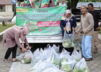Pasar murah sayur dari petani milenial Sumbar. (dok. adpsb)
