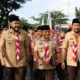 Wako Fadly Amran menghadiri Upacara Peringatan Hari Pramuka Nasional di Lapangan Balai Kota Aia Pacah. (dok. Prokopim)