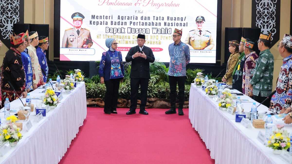Menteri Nusron beri arahan kepada jajaran Pertanahan di Kalteng. (dok. istimewa)