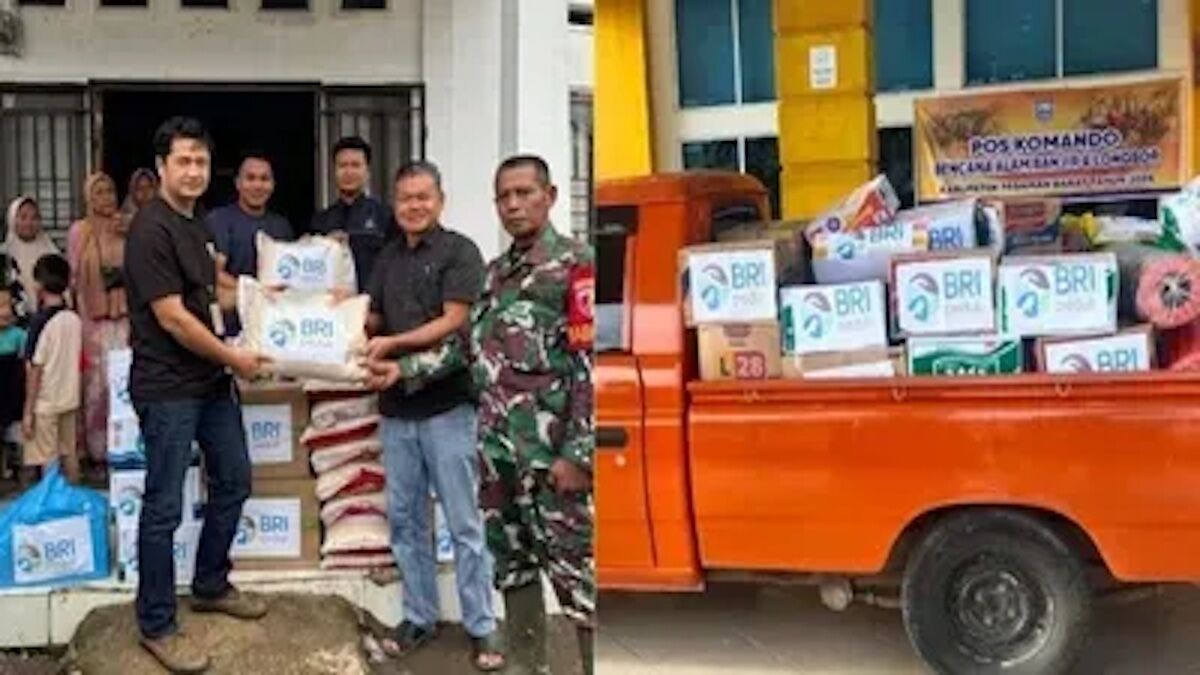 BRI Simpang Empat bantu korban longsor dan banjir. (dok. istimewa)