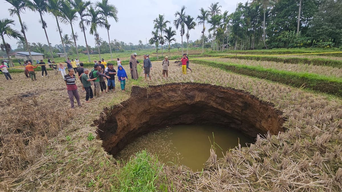 Fenomena sinkhole di Limapuluh Kota. (dok. istimewa)