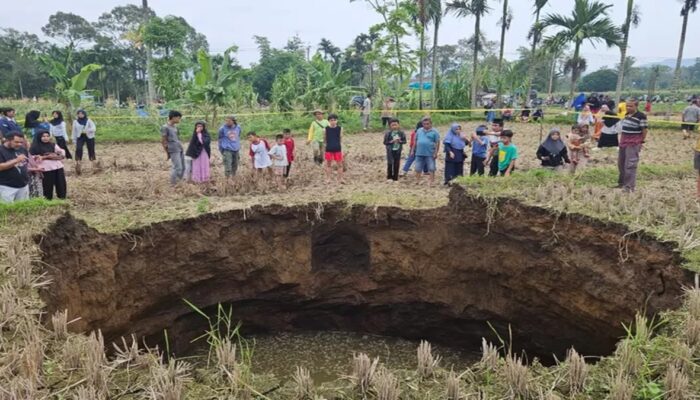 Pergerakan Tanah masih Terjadi di Lokasi Sinkhole Situjuah Batua, BPBD Pasang Garis Polisi