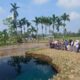 Air sinkhole di Limapuluh Kota bewarna kebiruan dan jernih. (ANTARA/HO-Frv)