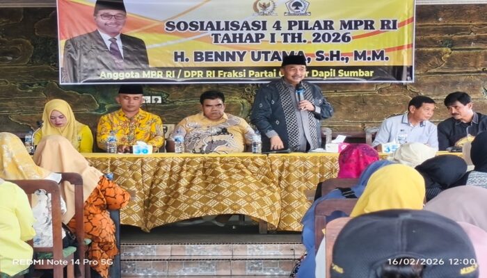 Sosialisasi 4 Pilar Kebangsaan di Pasaman Barat, Anggota DPR RI Benni Utama Tekankan Persatuan