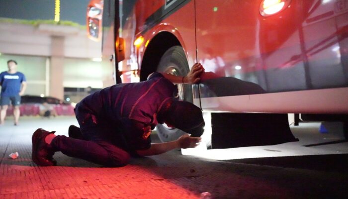 Keselamatan Pemudik jadi Prioritas, Polres Dharmasraya Cek Kondisi Bus dan Sopir
