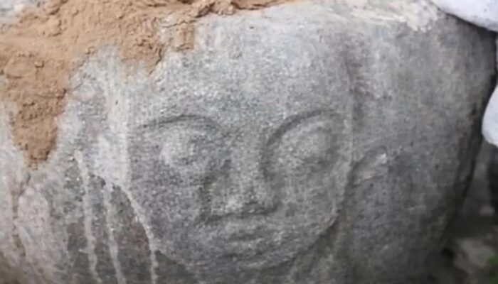 Diduga Situs Megalitikum, Batu Berpahat Wajah Manusia Ditemukan di Area Tambang Dongi-Dongi