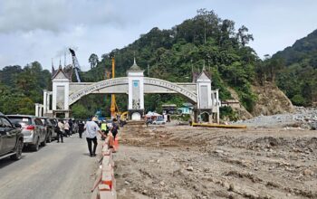 Kondisi jembatan kembar Padang Panjang saat ini masih dalam perbaikan. (dok. istimewa)