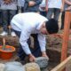 Peletakan batu pertama relokasi SMK 1 Sasak Pasaman. (dok. istimewa)