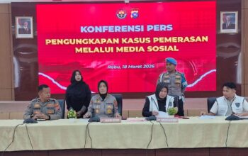 Press rilis kasus VCS Bupati Limapuluh Kota di Polda Sumbar. (dok. istimewa)