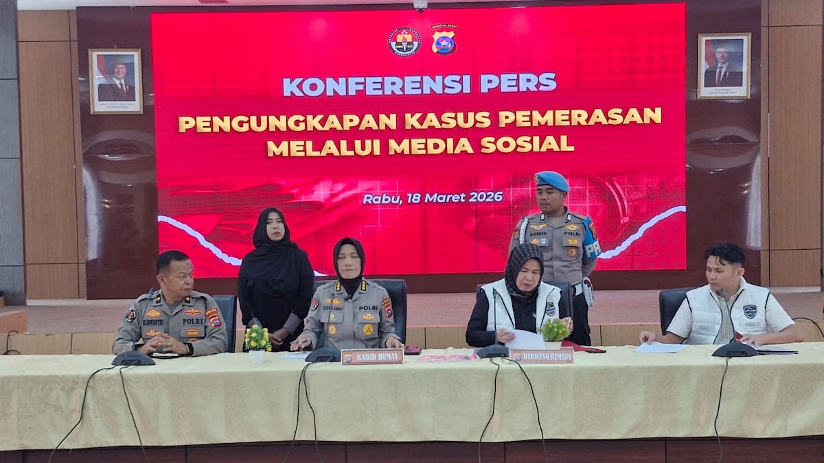 Press rilis kasus VCS Bupati Limapuluh Kota di Polda Sumbar. (dok. istimewa)