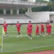 Skuad Garuda memulai sesi latihan perdana di Lapangan Madya, kompleks Gelora Bung Karno, Jakarta, Selasa (24/3/2026), sebagai persiapan menghadapi laga FIFA Series kontra St. Kitts & Nevis. (ANTARA/Andi Firdaus)