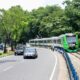Kereta api bandara saat melintas di kawasan Jalan Hamka. (dok. istimewa)