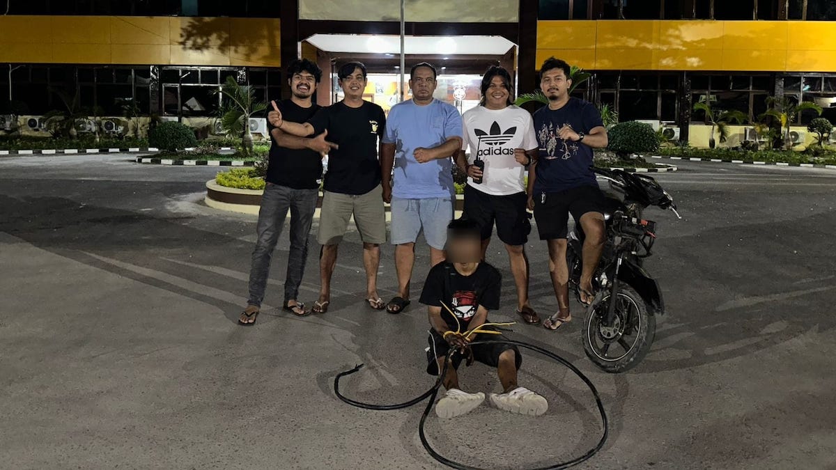 Pelaku pencurian kabel tower provider di Padang diciduk. (dok. istimewa)