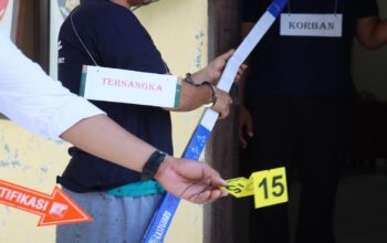 Rekonstruksi kasus pembunuhan ASN di Pasbar. (dok. istimewa)