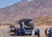Tabrakan bus jemaah haji Indonesia di Makkah. (dok. istimewa)