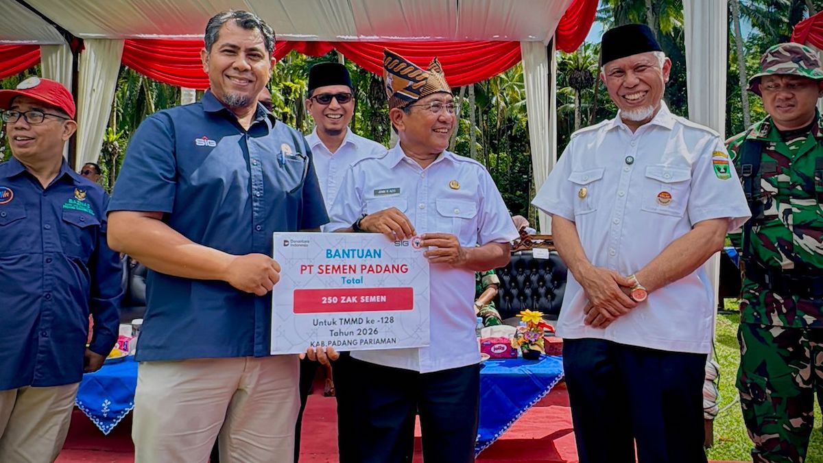 Bantuan 250 zak semen dari Semen Padang untuk TMMD. (dok. istimewa)