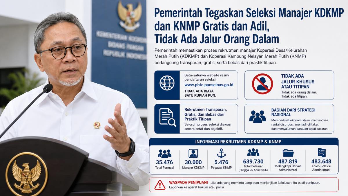 Seleksi KDKMP dan KNMP gratis. (dok. istimewa)