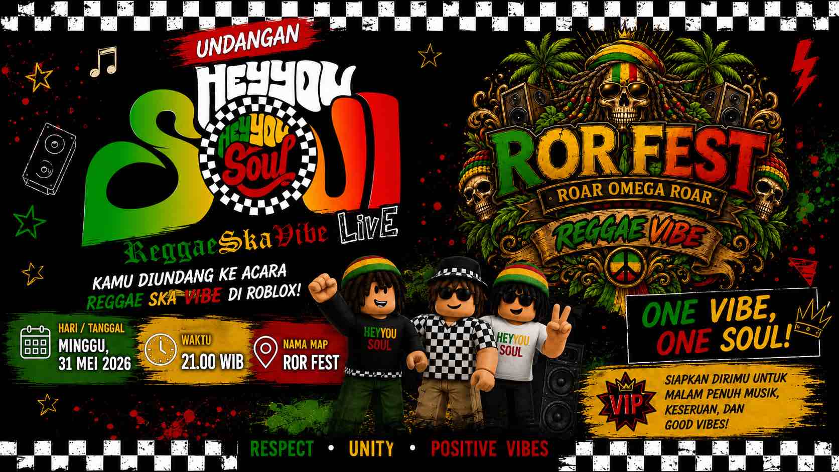 Undangan ROR Fest Hey You Soul band di Roblox. (dok. istimewa)