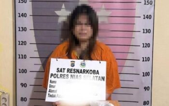 Wanita pelaku narkoba yang diamankan Polres Nias Selatan. (dok. Radarsumbar)